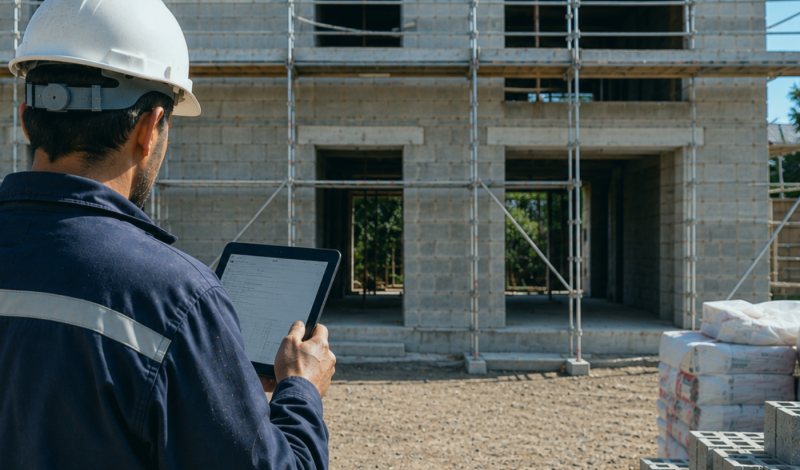 saisie de bons d'interventions sur un chantier