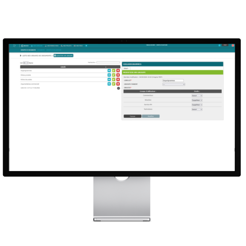 Application Ma ged by Imagine - gérer des documents