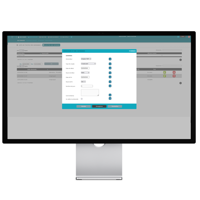 Application Mes congés by Imagine Développement - demande de CP