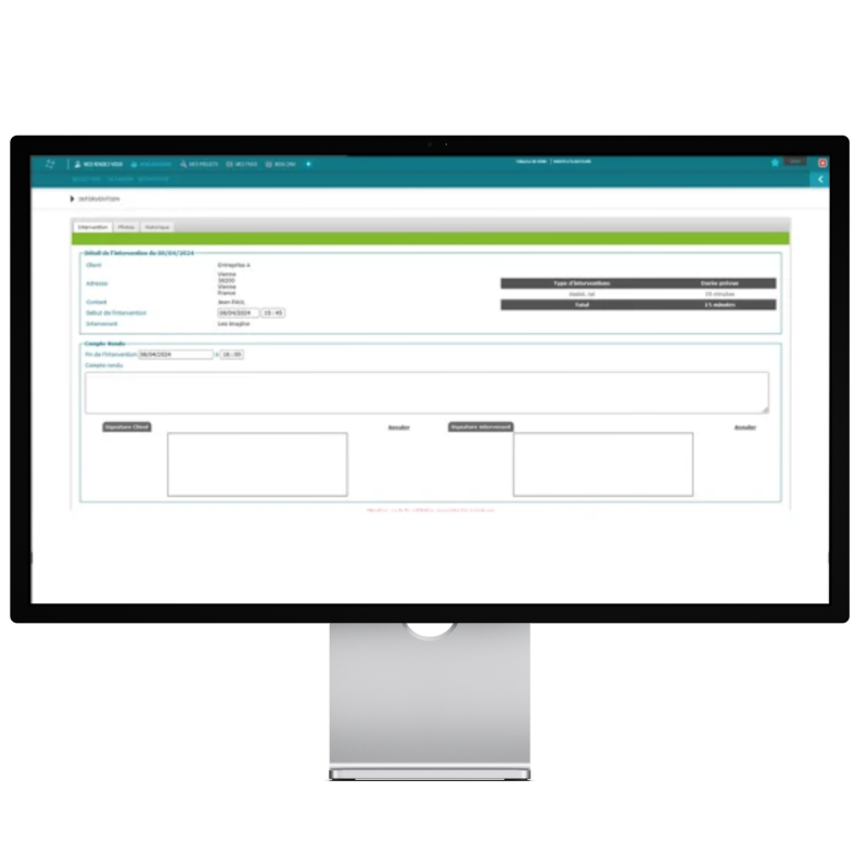 Application MES RDV by Imagine Développement pour la gestion des interventions des techniciens - gestion bons d'interventions