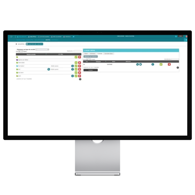 Application MES RDV by Imagine Développement pour la gestion des interventions des techniciens - gestion contacts