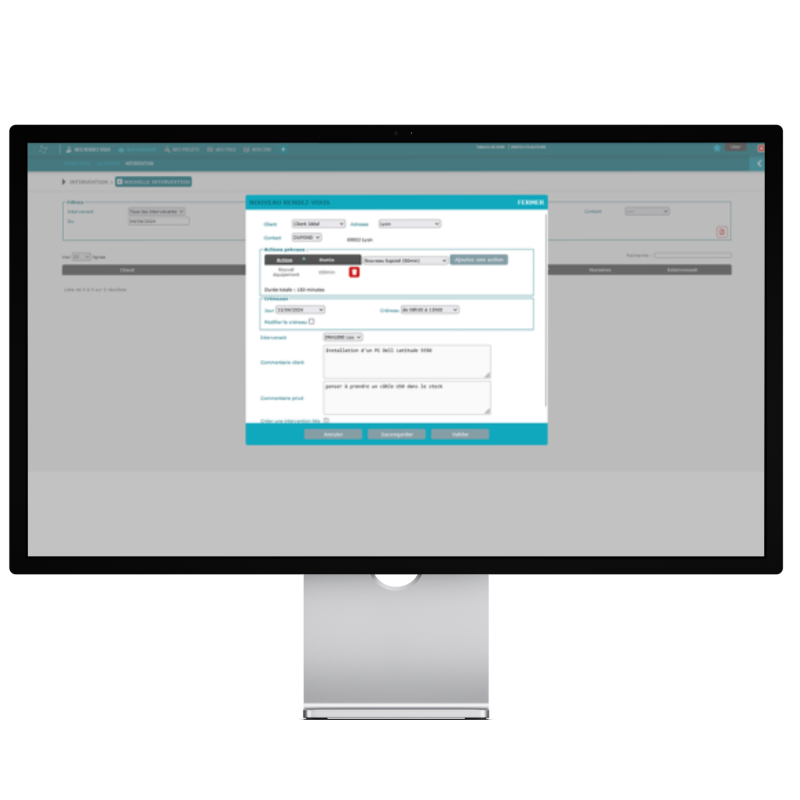 Application MES RDV by Imagine Développement pour la gestion des interventions des techniciens - planification 