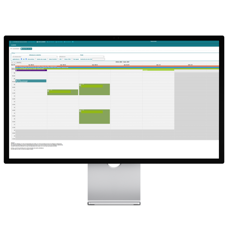 synchronisation de Mon Calendrier et d'autres applications du Portail by Imagine Développement.